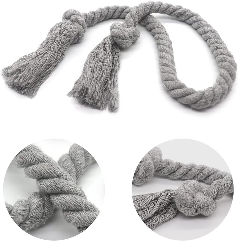 Yteseery 4 Pack Curtain Ties Rope, Outdoor Curtain Tiebacks, Natural Cotton Curtain Holders, Village Rustic Farmhouse Curtain Holdbacks, Nautical Curtain TieBacks for Patio Pergola Drapes, Grey - Image 4